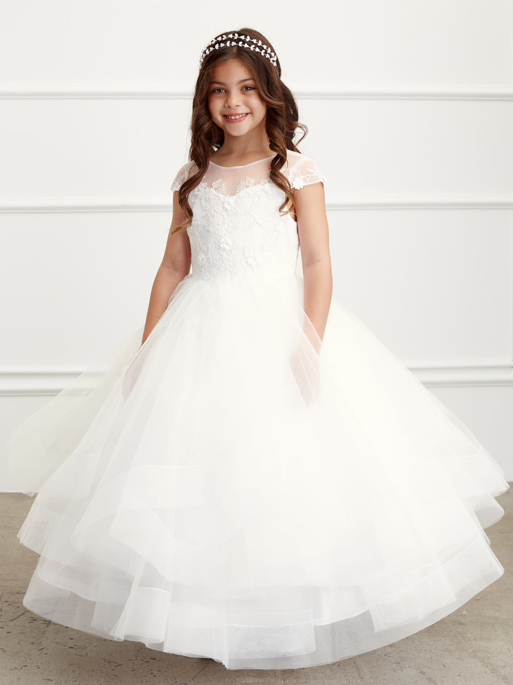 Girl Dress with Floor Horse Hair Dress by TIPTOP KIDS - AS5835