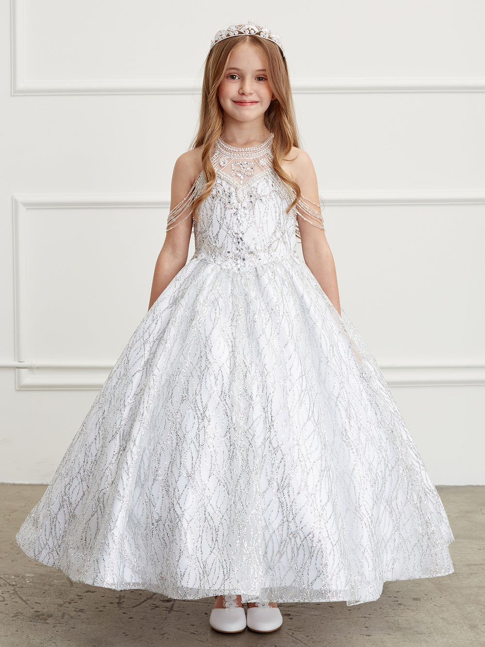Girl Dress with Choker Halter Neckline by TIPTOP KIDS - AS7032