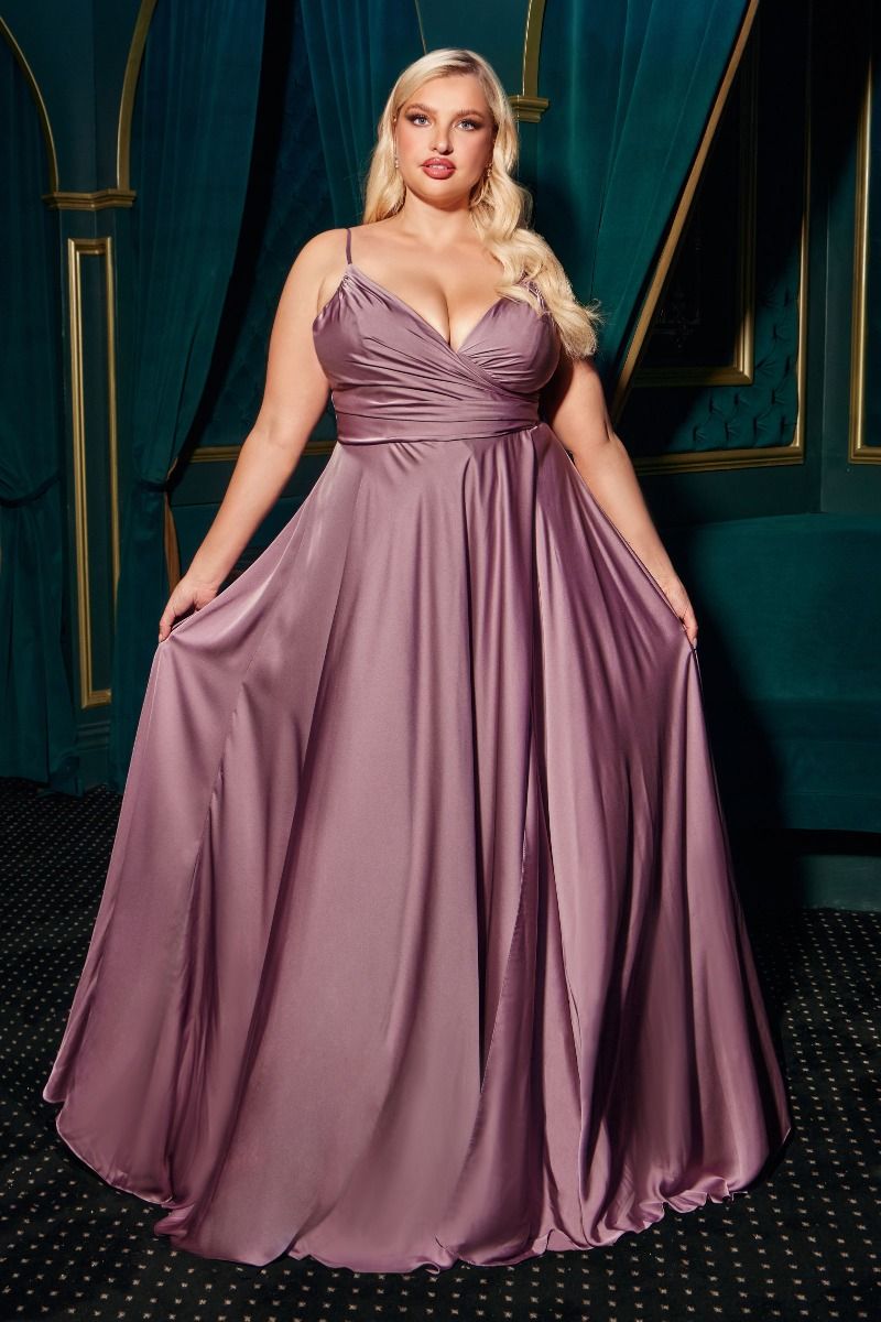 Soft Satin A-Line Sweetheart Neckline by Cinderella Divine 7485C - Curves