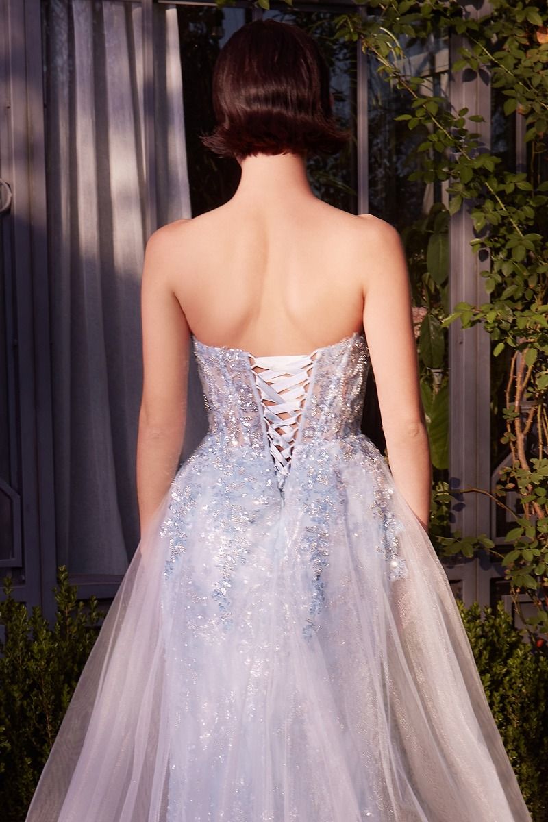 Glitter Strapless Tulle Overskirt Gown by Andrea and Leo A1365 - Special Occasion/Curves