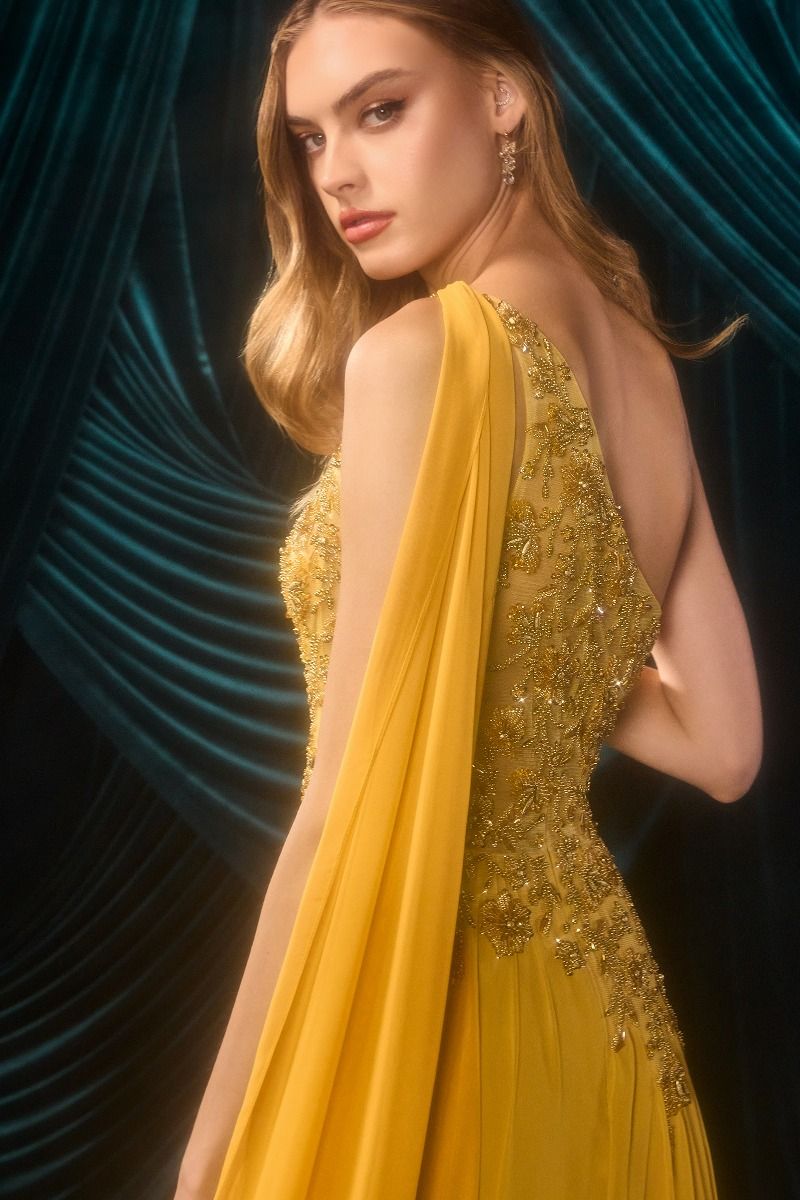 One Shoulder A-Line Gown by Andrea and Leo A1495 - Special Occasion