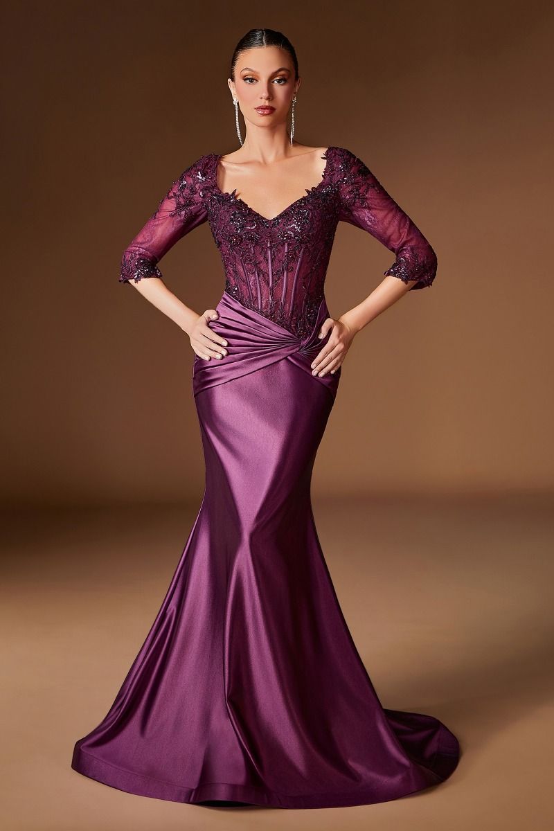 Scoop Neckline Sheath Gown By Ladivine CD731 - Women Evening Formal Gown - Special Occasion/Curves