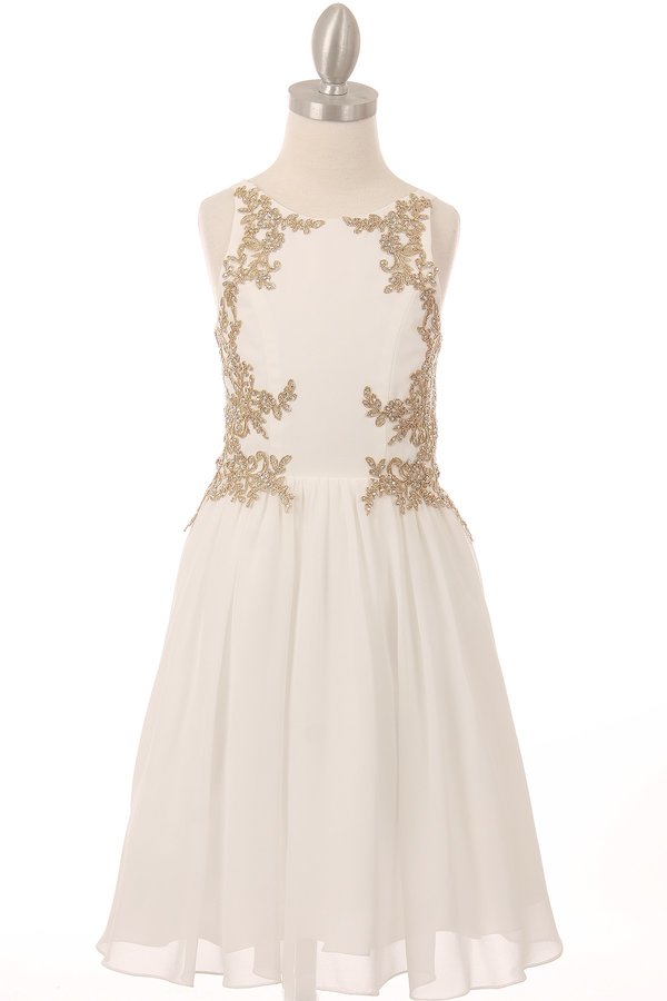 Chiffon Rhinestone Satin Party Dress by Cinderella Couture USA AS5069