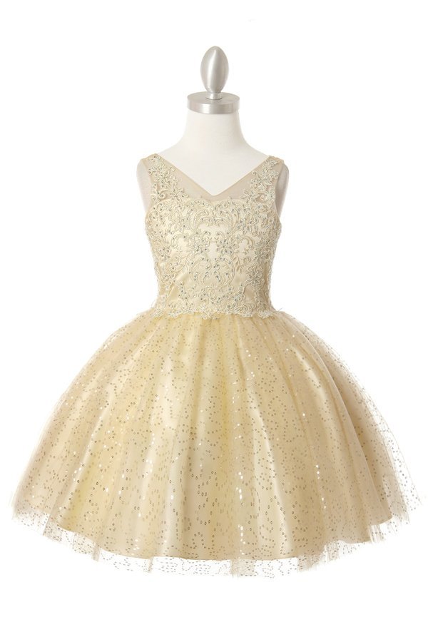 Sequins Tulle Girl Party Dress by Cinderella Couture USA 5088