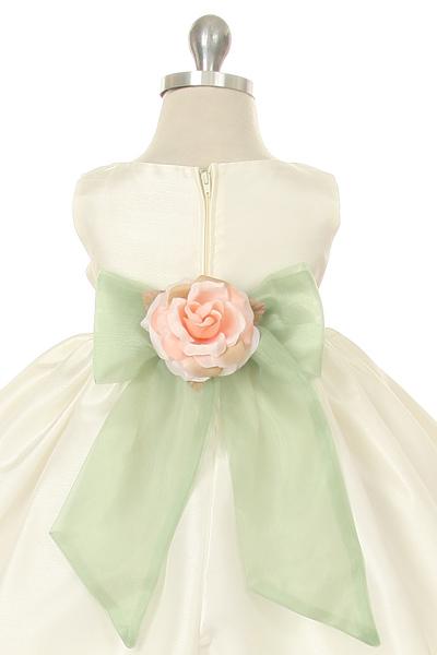 Sage_1 Baby Poly Silk Organza White Party Dress-AS219