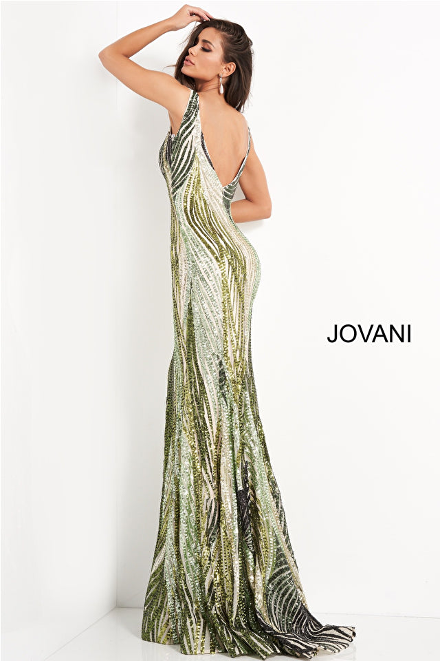 Jovani 05103 Embellished Plunging Neckline Prom Dress - Special Occasion/Curves