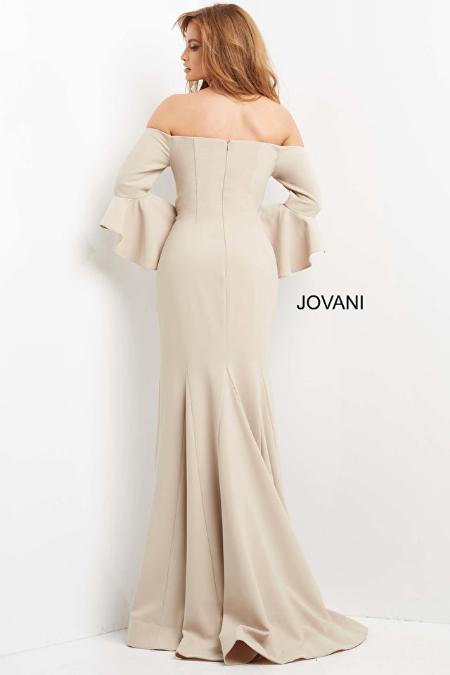 Jovani 07065 Bell Sleeves Off The Shoulder Dress - Special Occasion/Curves