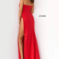 Jovani 07138 Strapless V-Neckline Leg Slit Gown - Special Occasion