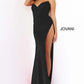 Jovani 07138 Strapless V-Neckline Leg Slit Gown - Special Occasion