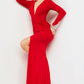 Jovani 07320 Long Sleeve Plunging Neck Sheath Dress - Special Occasion/Curves