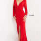 Jovani 07320 Long Sleeve Plunging Neck Sheath Dress - Special Occasion/Curves