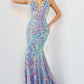 Jovani 08099 Sequin V-Neckline Mermaid Dress - Special Occasion/Curves