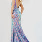 Jovani 08099 Sequin V-Neckline Mermaid Dress - Special Occasion/Curves