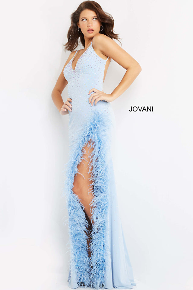 Jovani 08283 V-Neckline Embellished Dress - Special Occasion/Curves