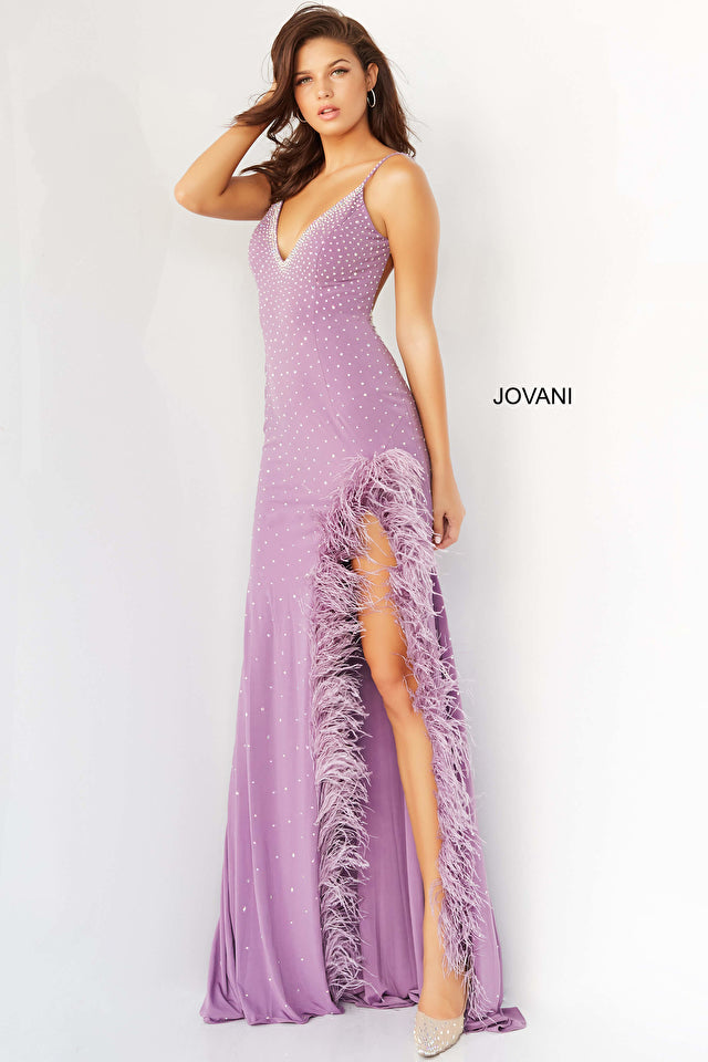 Jovani 08283 V-Neckline Embellished Dress - Special Occasion/Curves