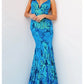 Jovani 08646 Embellished V-Neckline Mermaid Gown - Special Occasion/Curves