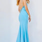 Jovani 09009 V-Neckline High Slit Backless Dress - Special Occasion