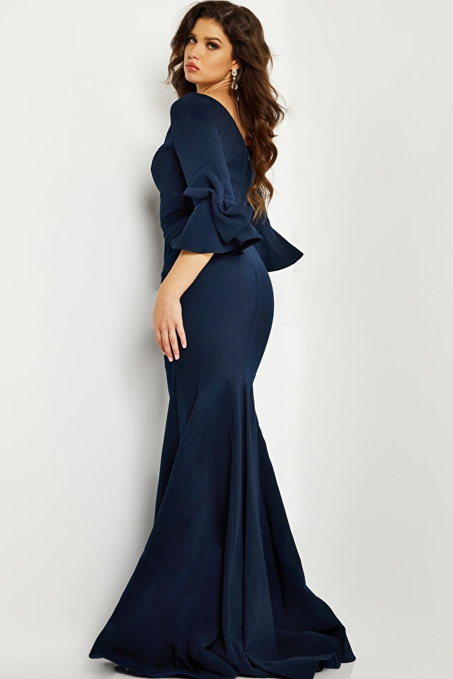 Jovani 09776 Long Sleeve Mermaid Evening Dress - Special Occasion/Curves