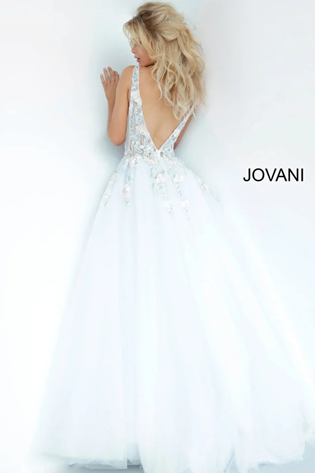 Jovani 11092 Tulle Floral Embroidered Party Ballgown - Special Occasion/Curves