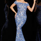 Jovani 1122 Off The Shoulder Sequin Lace Mermaid Dress -Special Occasion/Curves