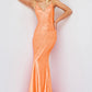 Jovani 220110 Embellished V-Neckline Mermaid Gown - Special Occasion/Curves