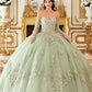 Floral Strapless Sweetheart Neckline Quinceanera Ball Gown By Ladivine 15714