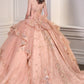 Draped Beaded Shoulder Sweetheart Neckline Quinceanera Dress By Ladivine 15727