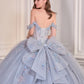 Glitter Tulle Off Shoulder Neckline Quinceanera Dress By Ladivine 15728
