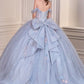 Glitter Tulle Off Shoulder Neckline Quinceanera Dress By Ladivine 15728