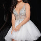 Jovani 1774 Fit and Flare Short Beaded Tulle Dress