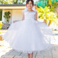 Boat Neckline Crystal Tulle Girl Party Dress by Cinderella Couture USA AS2019