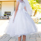 Boat Neckline Crystal Tulle Girl Party Dress by Cinderella Couture USA AS2019