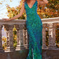 Jovani 22811 Sequin Embellished V-Neck Sheath Dress - Special Occasion/Curves