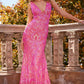 Jovani 22811 Sequin Embellished V-Neck Sheath Dress - Special Occasion/Curves