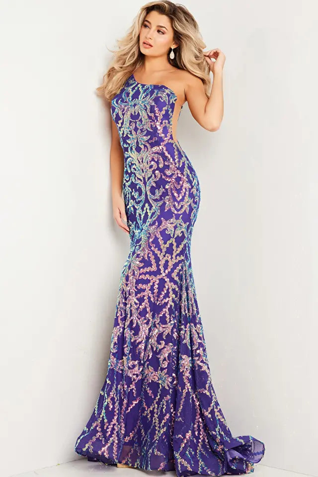 Jovani 22845 Embellished One Shoulder Dress - Special Occasion/Curves