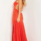 Jovani 23688 V-Neckline Beaded Leg Slit Dress - Special Occasion