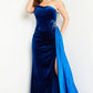 Jovani 23942 Strapless Velvet Leg Slit Dress - Special Occasion/Curves