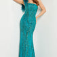 Jovani 25690 Embellished Feather One Shoulder Dress - Special Occasion/Curves