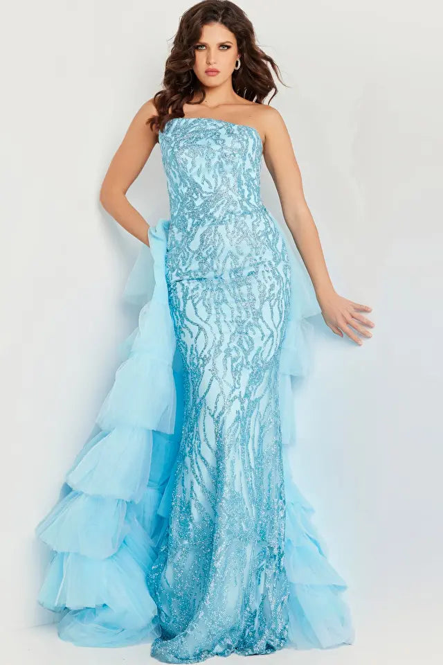 Jovani 26119 Embellished Tulle Strapless Dress - Special Occasion