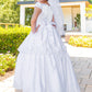 Illusion Top Satin Cap Sleeve Girl Communion Dress by Cinderella Couture USA AS2910