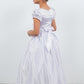 Elegant Satin Cap Sleeve Girl Communion Dress by Cinderella Couture USA AS2911
