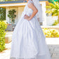 Embellished Satin Ribbon A-Line Girl Communion Dress by Cinderella Couture USA AS2912
