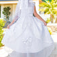 Embellished Satin Ribbon A-Line Girl Communion Dress by Cinderella Couture USA AS2912