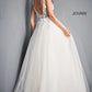 Jovani 3110 Floral Embellished V-Neckline A-Line Gown - Special Occasion/Curves