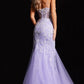 Jovani 37414 Embroidery V-Neckline Mermaid Gown - Special Occasion/Curves