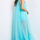 Jovani 38720 High Neck Tulle Sheer Gown - Special Occasion/Curves