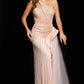 Jovani 38931 Beaded One Shoulder Leg Slit Sheath Dress - Special Occasion