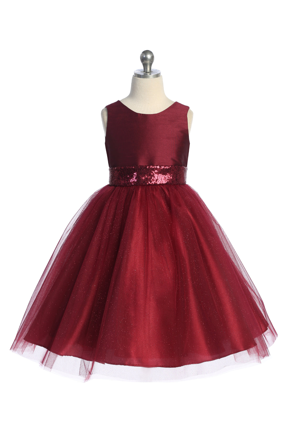 AS498 Kids Dream - Matching Sequins V Back & Bow Girls Dress