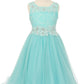 Rhinestone Lace Tulle Girl Party Dress by Cinderella Couture USA AS5010
