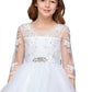 Lace Bodice A-Line Girl Party Dress by Cinderella Couture USA AS5075N